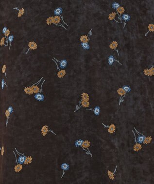 GRACE CONTINENTAL 刺繍レイヤードベロアスカート ブルー