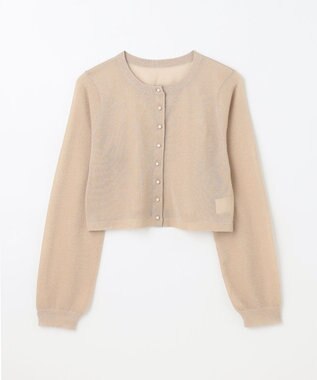 GRACE CONTINENTAL ラメシアーショートニットカーディガン ゴールド