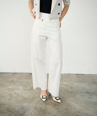 GRACE CONTINENTAL ラップデニムパンツ ホワイト