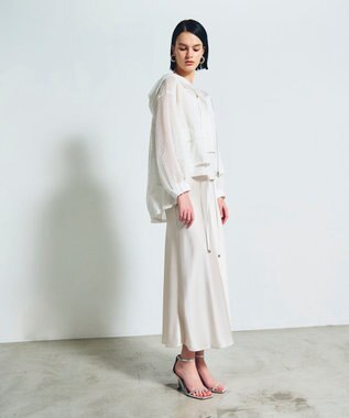 GRACE CONTINENTAL メッシュコンビフーディー ホワイト