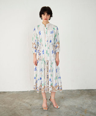 GRACE CONTINENTAL セーラープリントワンピース キナリ