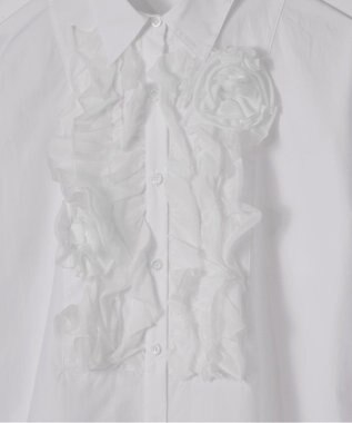 GRACE CONTINENTAL コサージュドレスシャツ ホワイト