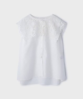 GRACE CONTINENTAL パターンレースカラーブラウス ホワイト