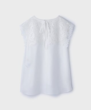 GRACE CONTINENTAL パターンレースカラーブラウス ホワイト