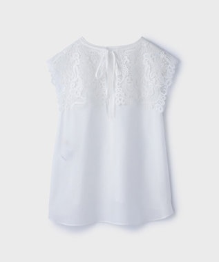 GRACE CONTINENTAL パターンレースカラーブラウス ホワイト