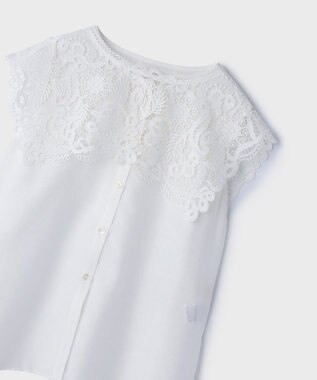 GRACE CONTINENTAL パターンレースカラーブラウス ホワイト