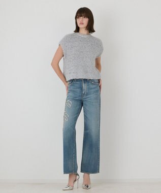 GRACE CONTINENTAL 【イベント店舗・ONLINE STORE先行アイテム】レタードビジューデニム ブルー