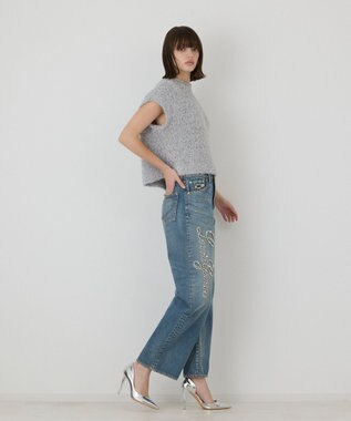 GRACE CONTINENTAL 【イベント店舗・ONLINE STORE先行アイテム】レタードビジューデニム ブルー