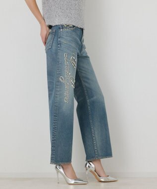 GRACE CONTINENTAL 【イベント店舗・ONLINE STORE先行アイテム】レタードビジューデニム ブルー