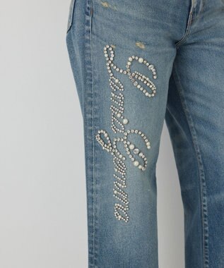 GRACE CONTINENTAL 【イベント店舗・ONLINE STORE先行アイテム】レタードビジューデニム ブルー