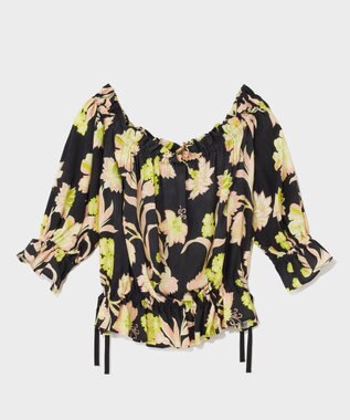 GRACE CONTINENTAL リゾートフラワートップ ブラック