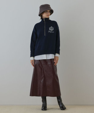 GRACE CONTINENTAL ハーフジップニットトップ