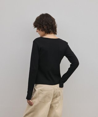 GRACE CONTINENTAL ヘンリーネックカットトップ ブラック