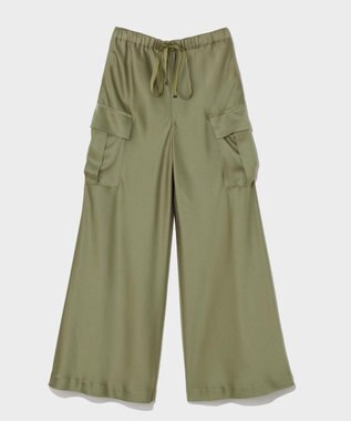 GRACE CONTINENTAL ダブルサテンイージーパンツ カーキ