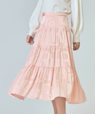 GRACE CONTINENTAL ラメジャガードサテンスカート ピンク