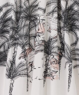 GRACE CONTINENTAL プラージュプリントタックスカート ホワイト