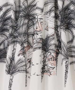 GRACE CONTINENTAL プラージュプリントタックスカート ホワイト