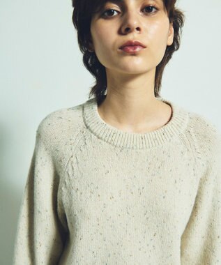 GRACE CONTINENTAL カシミヤ混ラメニットトップ キナリ