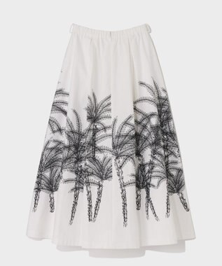 GRACE CONTINENTAL プラージュプリントタックスカート ホワイト