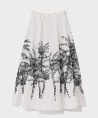 GRACE CONTINENTAL プラージュプリントタックスカート ホワイト