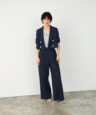 GRACE CONTINENTAL タックワイドパンツ ネイビー