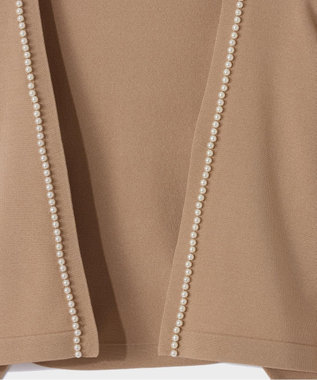 GRACE CONTINENTAL パールショートカーディガン キャメル