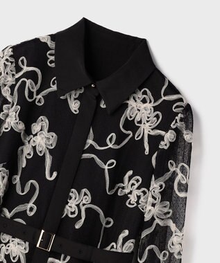 GRACE CONTINENTAL チュールコードレースワンピース ブラック