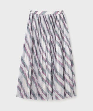 GRACE CONTINENTAL ラメラインプリーツスカート パープル