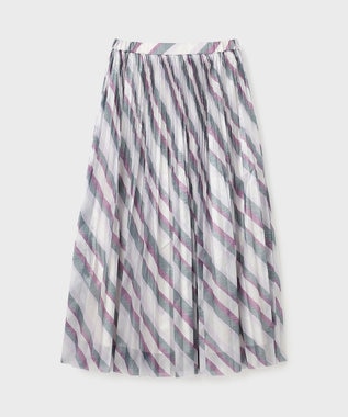 GRACE CONTINENTAL ラメラインプリーツスカート パープル