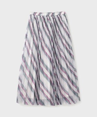GRACE CONTINENTAL ラメラインプリーツスカート パープル