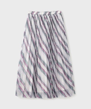 GRACE CONTINENTAL ラメラインプリーツスカート パープル