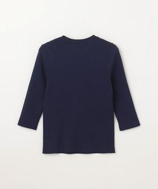 GRACE CONTINENTAL メタル釦リブニットトップ ネイビー