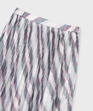 GRACE CONTINENTAL ラメラインプリーツスカート パープル