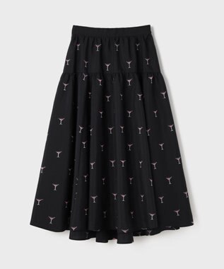 GRACE CONTINENTAL カクテルモチーフスカート ブラック