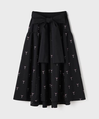 GRACE CONTINENTAL カクテルモチーフスカート ブラック