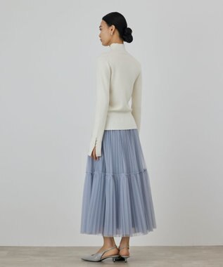 GRACE CONTINENTAL チュールティアードスカート ブルー
