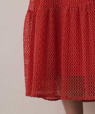 GRACE CONTINENTAL メッシュロングワンピース レッド