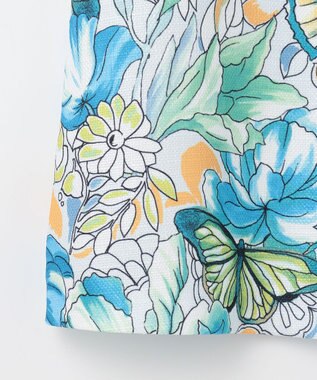 GRACE CONTINENTAL フラワーガーデンプリントトップ ブルー