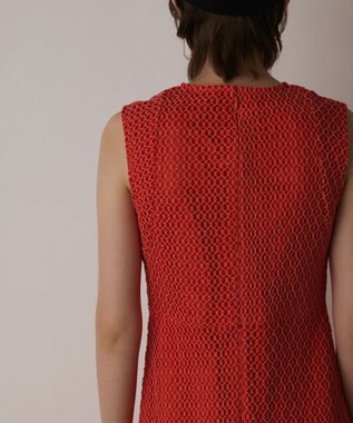 GRACE CONTINENTAL メッシュロングワンピース レッド