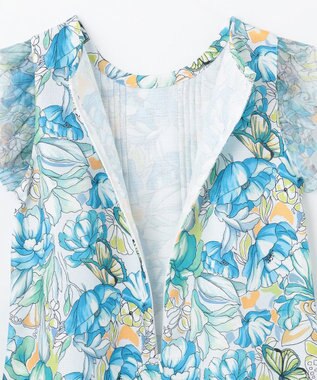 GRACE CONTINENTAL フラワーガーデンプリントトップ ブルー