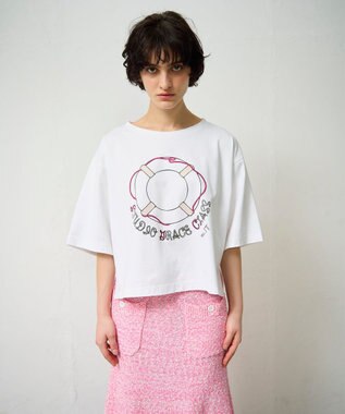 GRACE CONTINENTAL プリントトップ ホワイト