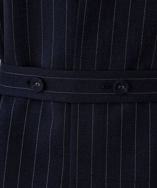 GRACE CONTINENTAL ストライプノーカラージレ ネイビー