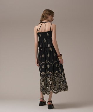 GRACE CONTINENTAL カットワークマキシドレス ブラック