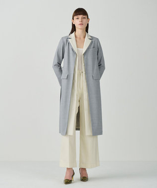 GRACE CONTINENTAL シルクウールトコートドレス グレー