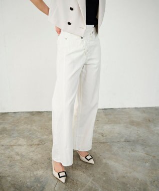 GRACE CONTINENTAL ラップデニムパンツ ホワイト