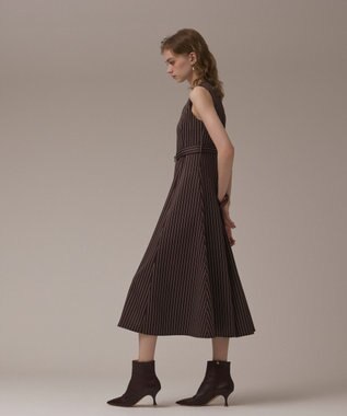 GRACE CONTINENTAL ストライプジャージワンピース ブラウン