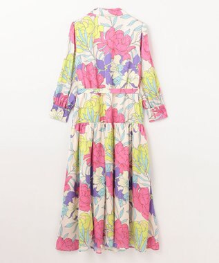 GRACE CONTINENTAL フラワープリントテーラーワンピース ピンク