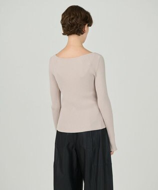 GRACE CONTINENTAL リブニットトップ ベージュ