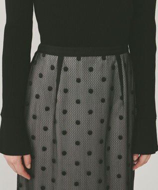 GRACE CONTINENTAL ドットチュールタイトスカート ブラック