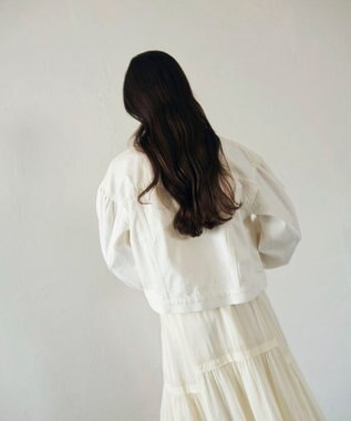 GRACE CONTINENTAL ノーカラーデニムジャケット ホワイト